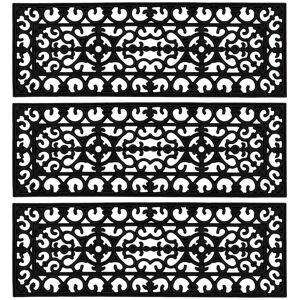 JVL Lexi Wrought Iron Effect Rubber Step Mat, 25x75cm, Set of 3 in Black Size: 25 cm x 75 cm Black 25 cm x 75 cm JVL Lexi Wrought Iron Effect Rubber Step Mat, 25x75cm, Set of 3 in Black Size: 25 cm x 75 cm Black 25 cm x 75 cm