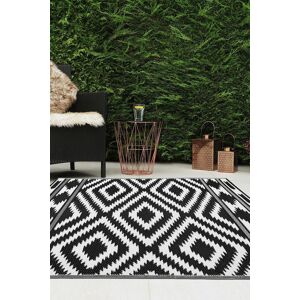 JVL Lightweight Reversible Plastic Woven Outdoor Rug 133x190cm Aztec in Black Size: 133 cm x 190 cm Black 133 cm x 190 cm JVL Lightweight Reversible Plastic Woven Outdoor Rug 133x190cm Aztec in Black Size: 133 cm x 190 cm Black 133 cm x 190 cm