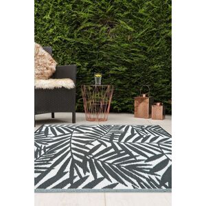 JVL Lightweight Reversible Plastic Woven Outdoor Rug 133x190cm Leaves in Dark Grey Size: 133 cm x 190 cm Dark Grey 133 cm x 190 cm JVL Lightweight Reversible Plastic Woven Outdoor Rug 133x190cm Leaves in Dark Grey Size: 133 cm x 190 cm Dark Grey 133 cm x 190 cm