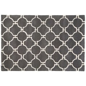 Orsina Modern Grey & White Hand Tufted Rug, Wool & Cotton Blend Soft Decorative Floor Rug, Circle Line Pattern Rug Size: 120 cm x 180 cm Grey 120 cm x 180 cm Orsina Modern Grey & White Hand Tufted Rug, Wool & Cotton Blend Soft Decorative Floor Rug, Circle Line Pattern Rug Size: 120 cm x 180 cm Grey 120 cm x 180 cm