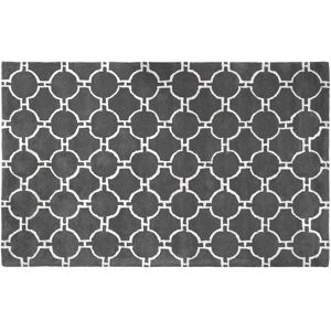 Orsina Large Grey Hand Woven Rug, Durable Wool Cotton Blend Kensington Rug, Soft Underfoot Circle Design Rug Size: Small Grey Small Orsina Large Grey Hand Woven Rug, Durable Wool Cotton Blend Kensington Rug, Soft Underfoot Circle Design Rug Size: Small Grey Small