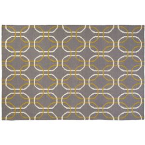 Orsina Grey White & Green Rug, Modern Hand Woven Flatweave Rug with Geometric Oval Pattern, Durable Cotton Size: 120 cm x 180 cm Multicolor 120 cm x 180 cm Orsina Grey White & Green Rug, Modern Hand Woven Flatweave Rug with Geometric Oval Pattern, Durable Cotton Size: 120 cm x 180 cm Multicolor 120 cm x 180 cm