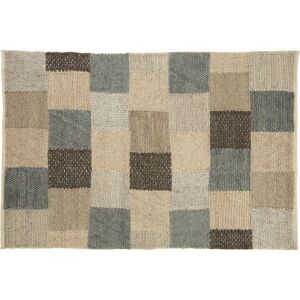Orsina Large Neutral Grid Woven Rug, Beige, Brown & Grey Handcrafted Patchwork Area Rug, Wool Cotton Blend Floor Mat Multicolor Large Orsina Large Neutral Grid Woven Rug, Beige, Brown & Grey Handcrafted Patchwork Area Rug, Wool Cotton Blend Floor Mat Multicolor Large