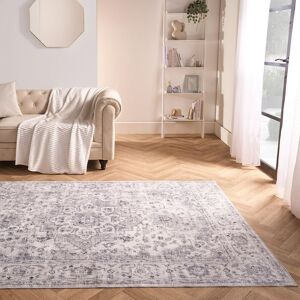 OHS Washable Rug Vintage Living Room Bedroom Decor Non Slip Runners Soft Carpet Mat in Grey Size: 120 cm x 170 cm Grey 120 cm x 170 cm OHS Washable Rug Vintage Living Room Bedroom Decor Non Slip Runners Soft Carpet Mat in Grey Size: 120 cm x 170 cm Grey 120 cm x 170 cm