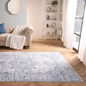 OHS Washable Rug Vintage Living Room Bedroom Decor Non Slip Runners Soft Carpet Mat in Blue Size: 160 cm x 230 cm Blue 160 cm x 230 cm OHS Washable Rug Vintage Living Room Bedroom Decor Non Slip Runners Soft Carpet Mat in Blue Size: 160 cm x 230 cm Blue 160 cm x 230 cm