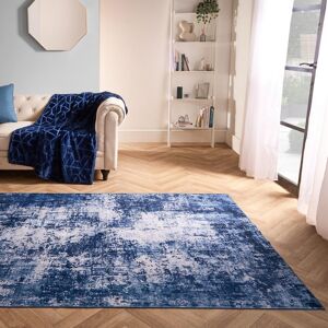 OHS Abstract Rug Washable Carpet Living Room Bedroom Non Slip Runner Mat in Navy Size: 120 cm x 170 cm Navy 120 cm x 170 cm OHS Abstract Rug Washable Carpet Living Room Bedroom Non Slip Runner Mat in Navy Size: 120 cm x 170 cm Navy 120 cm x 170 cm