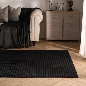 OHS Faux Fur Rug Ribbed Mat Luxury Carpet Anti Slip Runner in Black Size: 160 cm x 230 cm Black 160 cm x 230 cm OHS Faux Fur Rug Ribbed Mat Luxury Carpet Anti Slip Runner in Black Size: 160 cm x 230 cm Black 160 cm x 230 cm