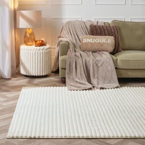 OHS Faux Fur Rug Ribbed Mat Luxury Carpet Anti Slip Runner in Cream Size: 120 cm x 170 cm Cream 120 cm x 170 cm OHS Faux Fur Rug Ribbed Mat Luxury Carpet Anti Slip Runner in Cream Size: 120 cm x 170 cm Cream 120 cm x 170 cm