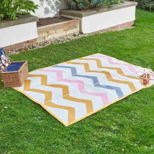 mysmartbuy Zig Zag Alfresco Picnic Rug - Water Resistant Foldable Outdoor Mat Size: 150 cm x 210 cm Multicolor 150 cm x 210 cm mysmartbuy Zig Zag Alfresco Picnic Rug - Water Resistant Foldable Outdoor Mat Size: 150 cm x 210 cm Multicolor 150 cm x 210 cm