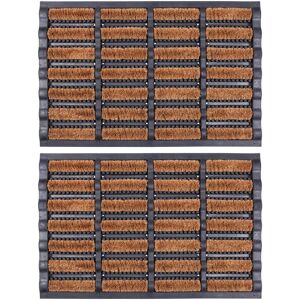 Nicola Spring Heavy Duty Scraper Door Mat - 60cm x 40cm - Pack of 2 in Brown Size: 40 cm x 60 cm Brown 40 cm x 60 cm Nicola Spring Heavy Duty Scraper Door Mat - 60cm x 40cm - Pack of 2 in Brown Size: 40 cm x 60 cm Brown 40 cm x 60 cm