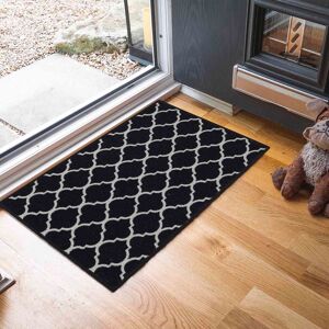 Desire Rugs Anti-Slip Trellis Design Doormat - Machine Washable for Easy Care in Black Size: 67 cm x 120 cm Black 67 cm x 120 cm Desire Rugs Anti-Slip Trellis Design Doormat - Machine Washable for Easy Care in Black Size: 67 cm x 120 cm Black 67 cm x 120 cm