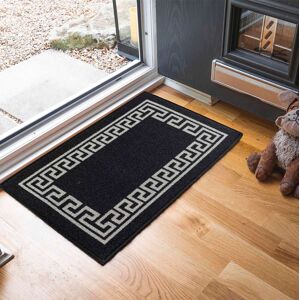 Desire Rugs Anti-Slip Greek Key Design Doormat - Machine Washable for Easy Care in Black Size: 57 cm x 90 cm Black 57 cm x 90 cm Desire Rugs Anti-Slip Greek Key Design Doormat - Machine Washable for Easy Care in Black Size: 57 cm x 90 cm Black 57 cm x 90 cm