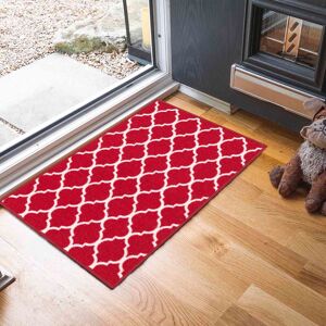 Desire Rugs Anti-Slip Trellis Design Doormat - Machine Washable for Easy Care in Red Size: 80 cm x 300 cm Red 80 cm x 300 cm Desire Rugs Anti-Slip Trellis Design Doormat - Machine Washable for Easy Care in Red Size: 80 cm x 300 cm Red 80 cm x 300 cm