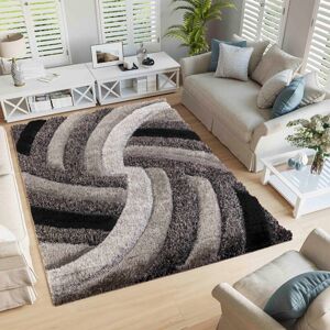Desire Rugs Modern Soft Swirl Shimmer Shaggy Area Rugs in Grey Size: 80 cm x 150 cm Grey 80 cm x 150 cm Desire Rugs Modern Soft Swirl Shimmer Shaggy Area Rugs in Grey Size: 80 cm x 150 cm Grey 80 cm x 150 cm