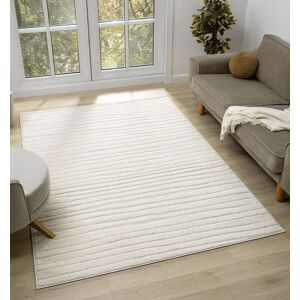 Desire Rugs Aya Living Room Area Rugs - Embossed Lines Pattern in Cream Size: 120 cm x 170 cm Cream 120 cm x 170 cm Desire Rugs Aya Living Room Area Rugs - Embossed Lines Pattern in Cream Size: 120 cm x 170 cm Cream 120 cm x 170 cm