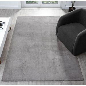 Desire Rugs Comfy Washable Low Pile Living Room Area Rug - Anti-Slip Felt Backing in Dark Grey Size: 160 cm x 220 cm Dark Grey 160 cm x 220 cm Desire Rugs Comfy Washable Low Pile Living Room Area Rug - Anti-Slip Felt Backing in Dark Grey Size: 160 cm x 220 cm Dark Grey 160 cm x 220 cm