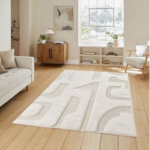 Desire Rugs Freya Living Room Area Rug Contemporary 3D Embossed Modern Boho Design in Cream Size: 200 cm x 290 cm Cream 200 cm x 290 cm Desire Rugs Freya Living Room Area Rug Contemporary 3D Embossed Modern Boho Design in Cream Size: 200 cm x 290 cm Cream 200 cm x 290 cm