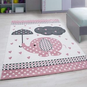 Bravich LTD Baby Elephant & Hearts Rug - Kids in Pink Size: 160 cm x 230 cm Pink 160 cm x 230 cm Bravich LTD Baby Elephant & Hearts Rug - Kids in Pink Size: 160 cm x 230 cm Pink 160 cm x 230 cm