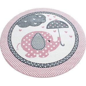 Bravich LTD Baby Elephant & Hearts Circle Rug - Kids in Pink Size: 160 cm diameter Pink 160 cm diameter Bravich LTD Baby Elephant & Hearts Circle Rug - Kids in Pink Size: 160 cm diameter Pink 160 cm diameter