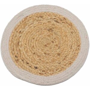 KDMD Place Mat - Jute & Cotton 30cm in Cream Cream KDMD Place Mat - Jute & Cotton 30cm in Cream Cream