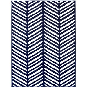 THE RUGS Maestro Collection Herringbone Design Rug in Navy Size: 120 cm x 170 cm Navy 120 cm x 170 cm THE RUGS Maestro Collection Herringbone Design Rug in Navy Size: 120 cm x 170 cm Navy 120 cm x 170 cm