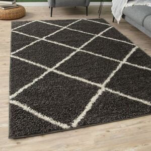 THE RUGS Moroccan Shaggy Rugs & Runners for Living Room Diamond Design in Dark Grey Size: 200 cm x 290 cm Dark Grey 200 cm x 290 cm THE RUGS Moroccan Shaggy Rugs & Runners for Living Room Diamond Design in Dark Grey Size: 200 cm x 290 cm Dark Grey 200 cm x 290 cm