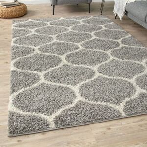 THE RUGS Moroccan Shaggy Rugs & Runners for Living Room Trellis Design in Grey Size: 200 cm x 290 cm Grey 200 cm x 290 cm THE RUGS Moroccan Shaggy Rugs & Runners for Living Room Trellis Design in Grey Size: 200 cm x 290 cm Grey 200 cm x 290 cm