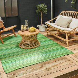 THE RUGS Outdoor Rugs for Garden Patio Camping Plastic Waterproof in Stripe Design Rainbow 1020 in Green Size: 180 cm x 270 cm Green 180 cm x 270 cm THE RUGS Outdoor Rugs for Garden Patio Camping Plastic Waterproof in Stripe Design Rainbow 1020 in Green Size: 180 cm x 270 cm Green 180 cm x 270 cm