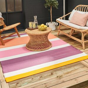 THE RUGS Outdoor Rugs for Garden Patio Camping Plastic Waterproof in Stripe Design Rainbow 1030 in Pink Size: 180 cm x 270 cm Pink 180 cm x 270 cm THE RUGS Outdoor Rugs for Garden Patio Camping Plastic Waterproof in Stripe Design Rainbow 1030 in Pink Size: 180 cm x 270 cm Pink 180 cm x 270 cm