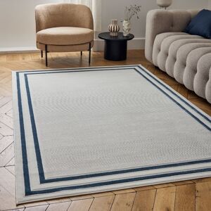 THE RUGS Carmel Modern Area Rugs & Runners Bordered Design Soft Pile in Navy Size: 120 cm x 170 cm Navy 120 cm x 170 cm THE RUGS Carmel Modern Area Rugs & Runners Bordered Design Soft Pile in Navy Size: 120 cm x 170 cm Navy 120 cm x 170 cm