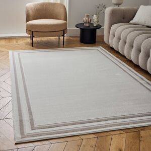 THE RUGS Carmel Modern Area Rugs & Runners Bordered Design Soft Pile in Beige Size: 160 cm x 230 cm Beige 160 cm x 230 cm THE RUGS Carmel Modern Area Rugs & Runners Bordered Design Soft Pile in Beige Size: 160 cm x 230 cm Beige 160 cm x 230 cm