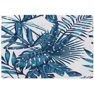 Benjamin Tate Design Snow Tropical Leaves Designer Rug in Natural Size: Large Natural Large Benjamin Tate Design Snow Tropical Leaves Designer Rug in Natural Size: Large Natural Large