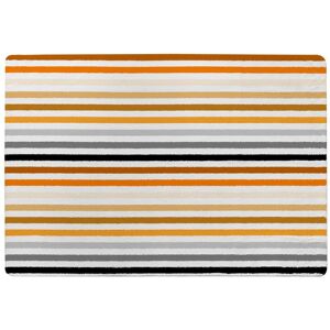 Benjamin Tate Design Striped Pattern, Orange Black Gray Beige & Brown Designer Rug in Natural Size: Large Natural Large Benjamin Tate Design Striped Pattern, Orange Black Gray Beige & Brown Designer Rug in Natural Size: Large Natural Large