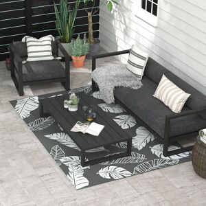 OUTSUNNY Reversible Outdoor Rug W/ Carry Bag for RV Camping Beach in Grey Size: 180 cm x 270 cm Grey 180 cm x 270 cm OUTSUNNY Reversible Outdoor Rug W/ Carry Bag for RV Camping Beach in Grey Size: 180 cm x 270 cm Grey 180 cm x 270 cm