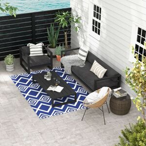 OUTSUNNY Reversible Waterproof Outdoor Rug W/ Carry Bag, 182 x 274cm in Blue Size: 185 cm x 270 cm Blue 185 cm x 270 cm OUTSUNNY Reversible Waterproof Outdoor Rug W/ Carry Bag, 182 x 274cm in Blue Size: 185 cm x 270 cm Blue 185 cm x 270 cm