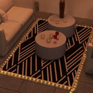 OUTSUNNY Reversible Outdoor Rug Waterproof Plastic Straw Mat with LED String Lights, Carry Bag in Chocolate Size: 180 cm x 270 cm Chocolate 180 cm x 270 cm OUTSUNNY Reversible Outdoor Rug Waterproof Plastic Straw Mat with LED String Lights, Carry Bag in Chocolate Size: 180 cm x 270 cm Chocolate 180 cm x 270 cm