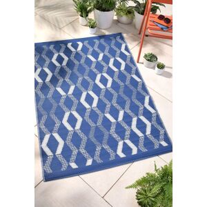 Fusion 'Rico' Outdoor Vertical Zig Zags UV Resistant Outdoor Rug in Blue Size: 170 cm x 120 cm Blue 170 cm x 120 cm Fusion 'Rico' Outdoor Vertical Zig Zags UV Resistant Outdoor Rug in Blue Size: 170 cm x 120 cm Blue 170 cm x 120 cm