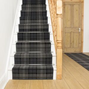 runrug Stair Runner Carpet for Staircases - Soft & Comfy, 9mm - 'Tartan' in Black Size: 60 cm x 660 cm Black 60 cm x 660 cm runrug Stair Runner Carpet for Staircases - Soft & Comfy, 9mm - 'Tartan' in Black Size: 60 cm x 660 cm Black 60 cm x 660 cm