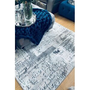 Kukoon Silver Blue Grey Modern Abstract Distressed Area Rug Living Room Décor in Baby Blue Size: 190 cm x 280 cm Baby Blue 190 cm x 280 cm Kukoon Silver Blue Grey Modern Abstract Distressed Area Rug Living Room Décor in Baby Blue Size: 190 cm x 280 cm Baby Blue 190 cm x 280 cm