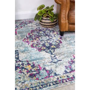 Kukoon Grey Blue Multicolour Traditional Medallion Bordered Living Area Rug Size: 80 cm x 150 cm Multicolor 80 cm x 150 cm Kukoon Grey Blue Multicolour Traditional Medallion Bordered Living Area Rug Size: 80 cm x 150 cm Multicolor 80 cm x 150 cm