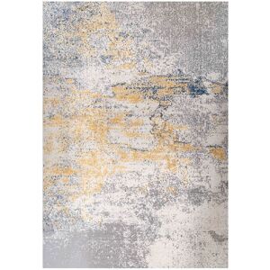 Kukoon Grey Ochre Yellow Distressed Abstract Living Area Rug Size: 80 cm x 150 cm Yellow 80 cm x 150 cm Kukoon Grey Ochre Yellow Distressed Abstract Living Area Rug Size: 80 cm x 150 cm Yellow 80 cm x 150 cm