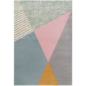 Kukoon Pastel Multicolour 3D Carved Geometric Area Rug in Grey Size: 80 cm x 150 cm Grey 80 cm x 150 cm Kukoon Pastel Multicolour 3D Carved Geometric Area Rug in Grey Size: 80 cm x 150 cm Grey 80 cm x 150 cm