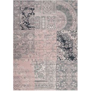 Kukoon Blush Pink Grey Traditional Patchwork Living Area Rug in Light Pink Size: 160 cm x 230 cm Light Pink 160 cm x 230 cm Kukoon Blush Pink Grey Traditional Patchwork Living Area Rug in Light Pink Size: 160 cm x 230 cm Light Pink 160 cm x 230 cm