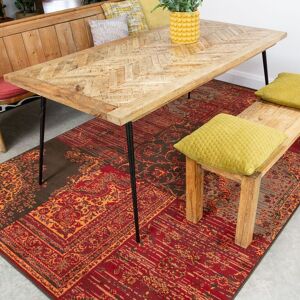 Kukoon Red Brown Traditional Patchwork Living Area Rug Size: 190 cm x 280 cm Red 190 cm x 280 cm Kukoon Red Brown Traditional Patchwork Living Area Rug Size: 190 cm x 280 cm Red 190 cm x 280 cm