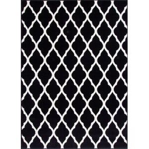 Kukoon Black White Classic Trellis Living Area Rug Size: 120 cm x 170 cm Black 120 cm x 170 cm Kukoon Black White Classic Trellis Living Area Rug Size: 120 cm x 170 cm Black 120 cm x 170 cm