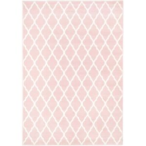 Kukoon Blush Pink White Classic Trellis Living Area Rug in Light Pink Size: 160 cm x 230 cm Light Pink 160 cm x 230 cm Kukoon Blush Pink White Classic Trellis Living Area Rug in Light Pink Size: 160 cm x 230 cm Light Pink 160 cm x 230 cm