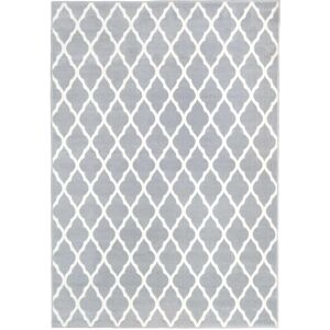 Kukoon Grey White Classic Trellis Living Area Rug Size: 120 cm x 170 cm Grey 120 cm x 170 cm Kukoon Grey White Classic Trellis Living Area Rug Size: 120 cm x 170 cm Grey 120 cm x 170 cm