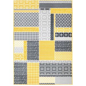 Kukoon Yellow Ochre Grey Traditional Patchwork Area Rug Size: 60 cm x 110 cm Yellow 60 cm x 110 cm Kukoon Yellow Ochre Grey Traditional Patchwork Area Rug Size: 60 cm x 110 cm Yellow 60 cm x 110 cm