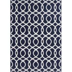 Kukoon Navy Blue White Modern Trellis Living Area Rug Size: 120 cm x 170 cm Navy 120 cm x 170 cm Kukoon Navy Blue White Modern Trellis Living Area Rug Size: 120 cm x 170 cm Navy 120 cm x 170 cm
