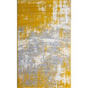 Kukoon Yellow Ochre Grey Distressed Abstract Living Area Rug Size: 60 cm x 240 cm Yellow 60 cm x 240 cm Kukoon Yellow Ochre Grey Distressed Abstract Living Area Rug Size: 60 cm x 240 cm Yellow 60 cm x 240 cm